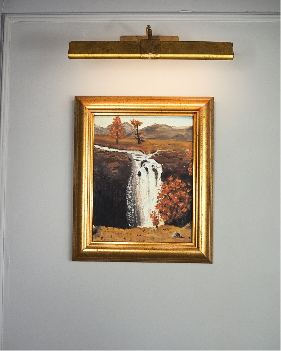 Golden Season – Vintage Autumn Oil Painting in Gilt Frame