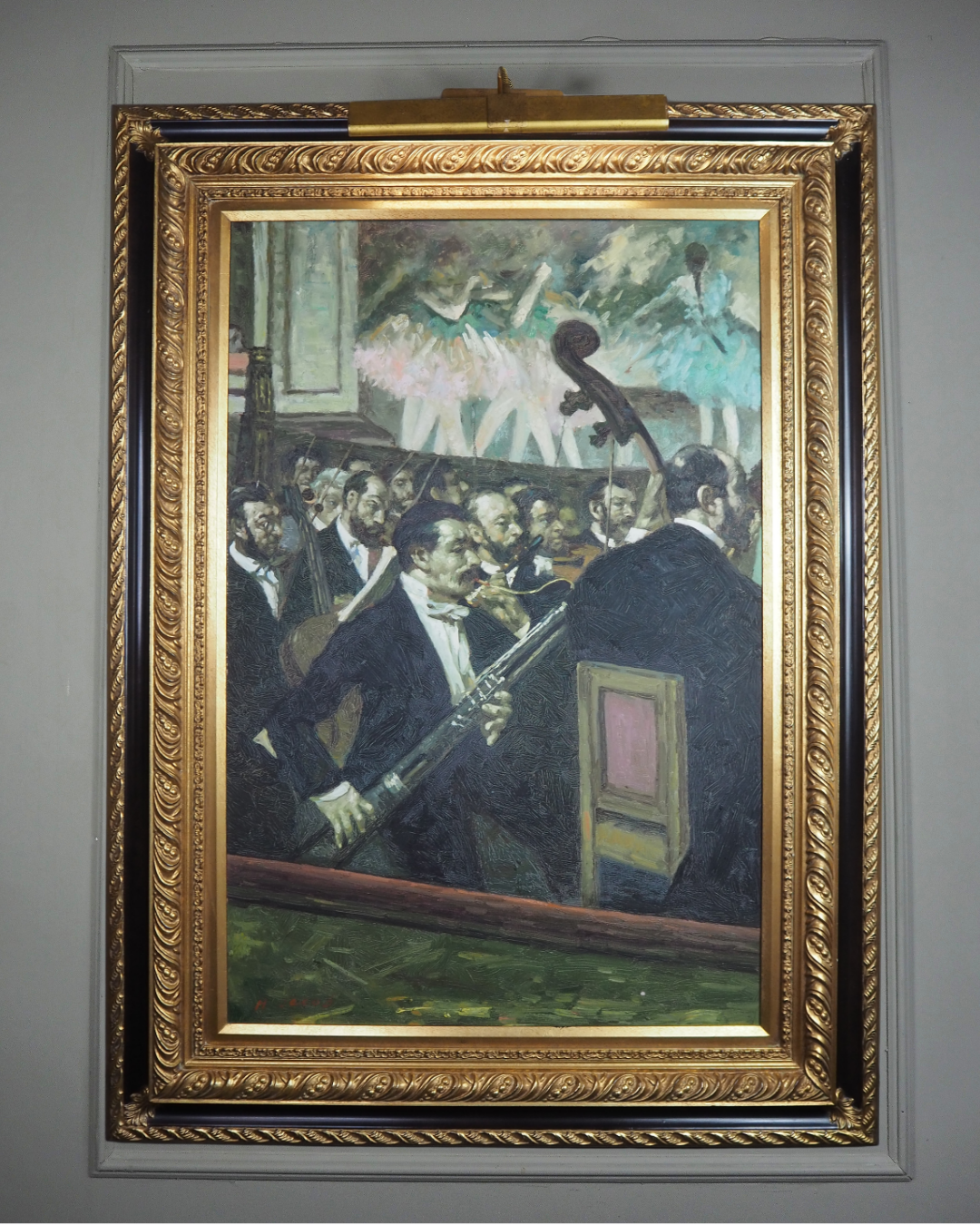 The Orchestra at the Opera by Edgar Degas - Homage Large Oil painting by M.Jacob