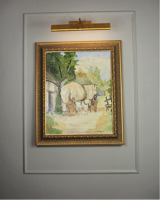 Vintage Oil Painting by N.G Reynolds in Gilt Frame Delaroux