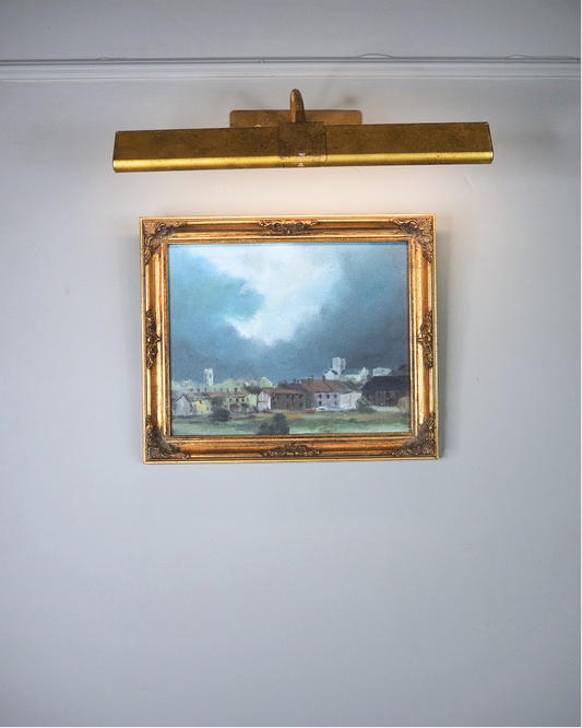 Storm Over Norwich Oil Painting Vintage Landscape
