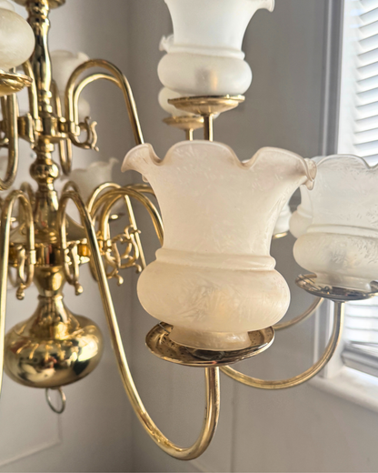Vintage Dutch Brass Chandelier – 18 Light Baroque Style Ceiling Lighting
