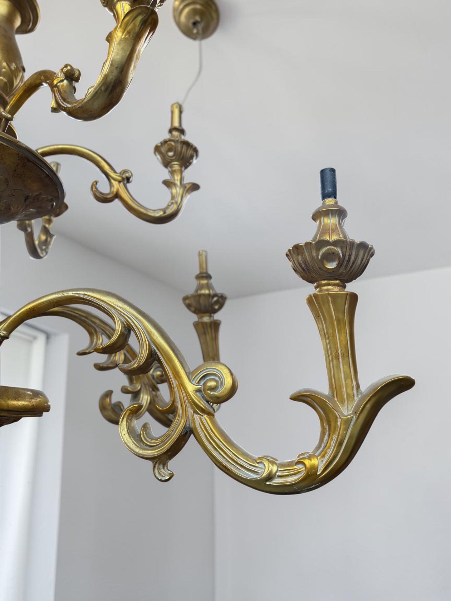 Huge Vintage French Gilded Ornate Chandelier | Extra Large 2 Tier Chandelier