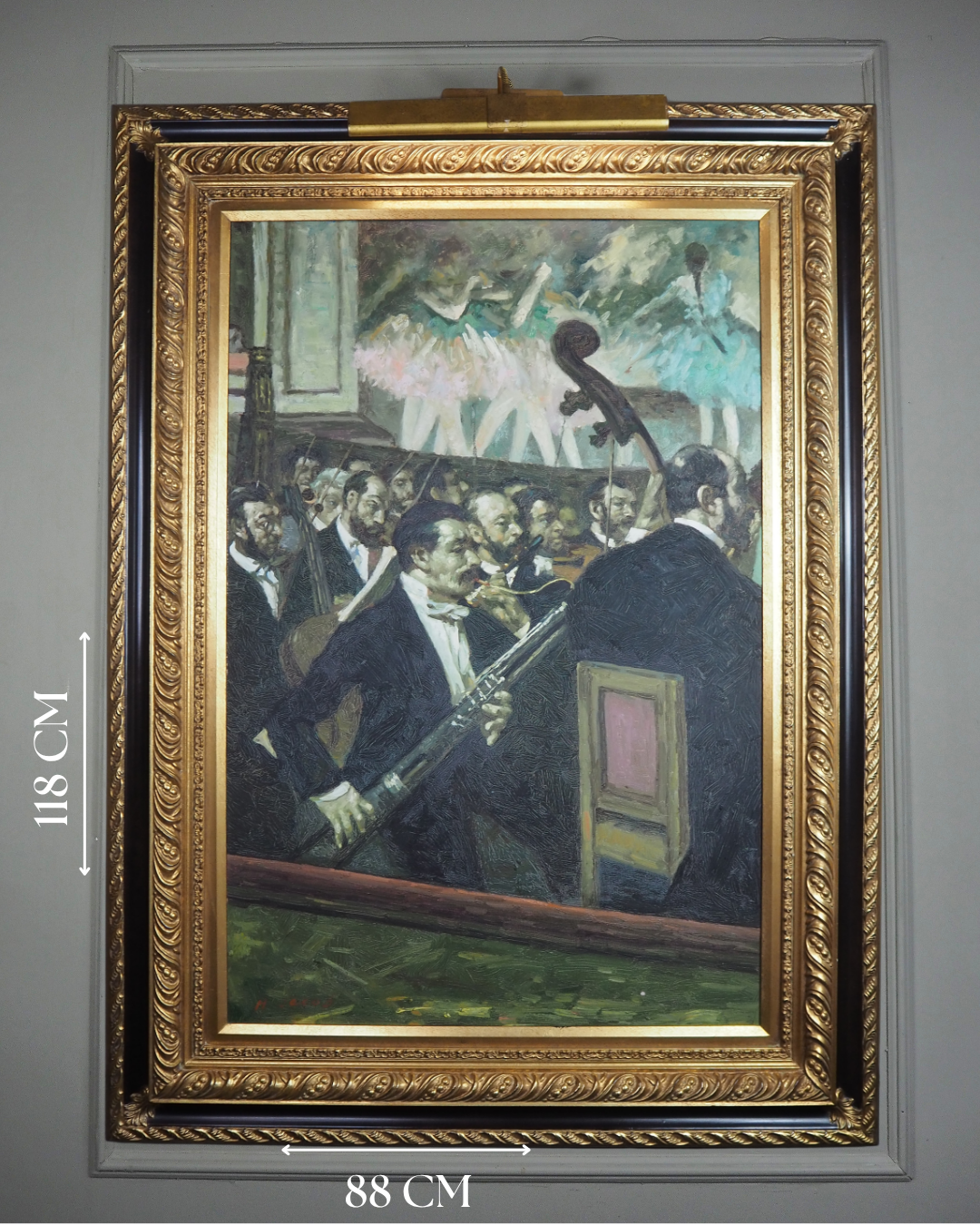 The Orchestra at the Opera by Edgar Degas - Homage Large Oil painting by M.Jacob