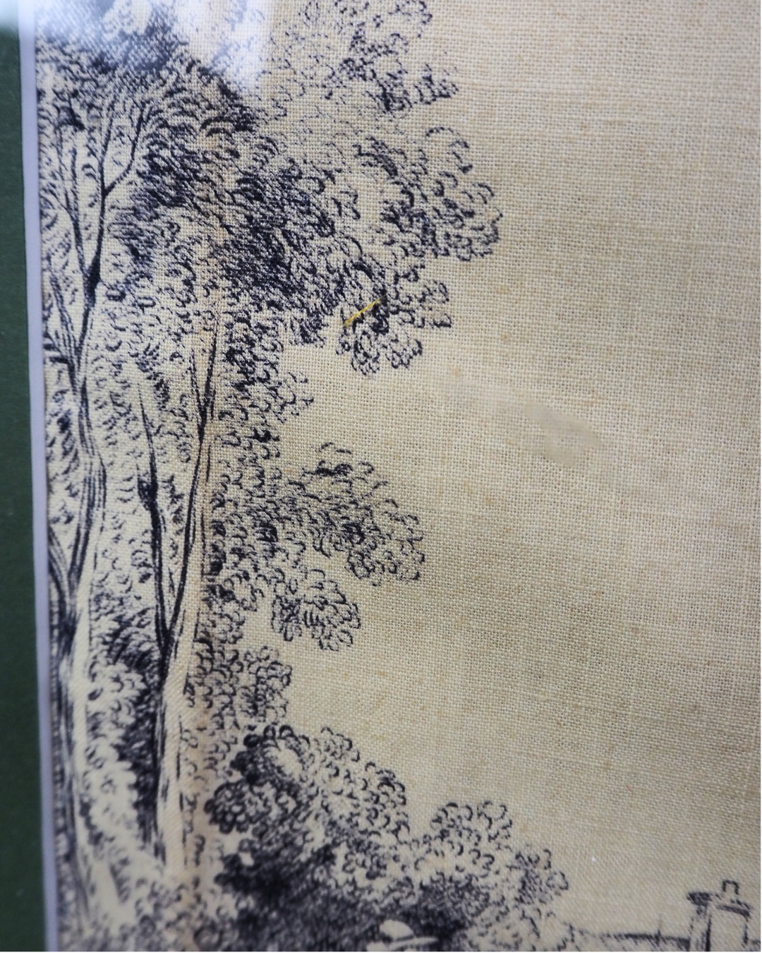 Pair of 19th Century French Toile de Jouy Framed Fabric Panels - Bobbin Frame