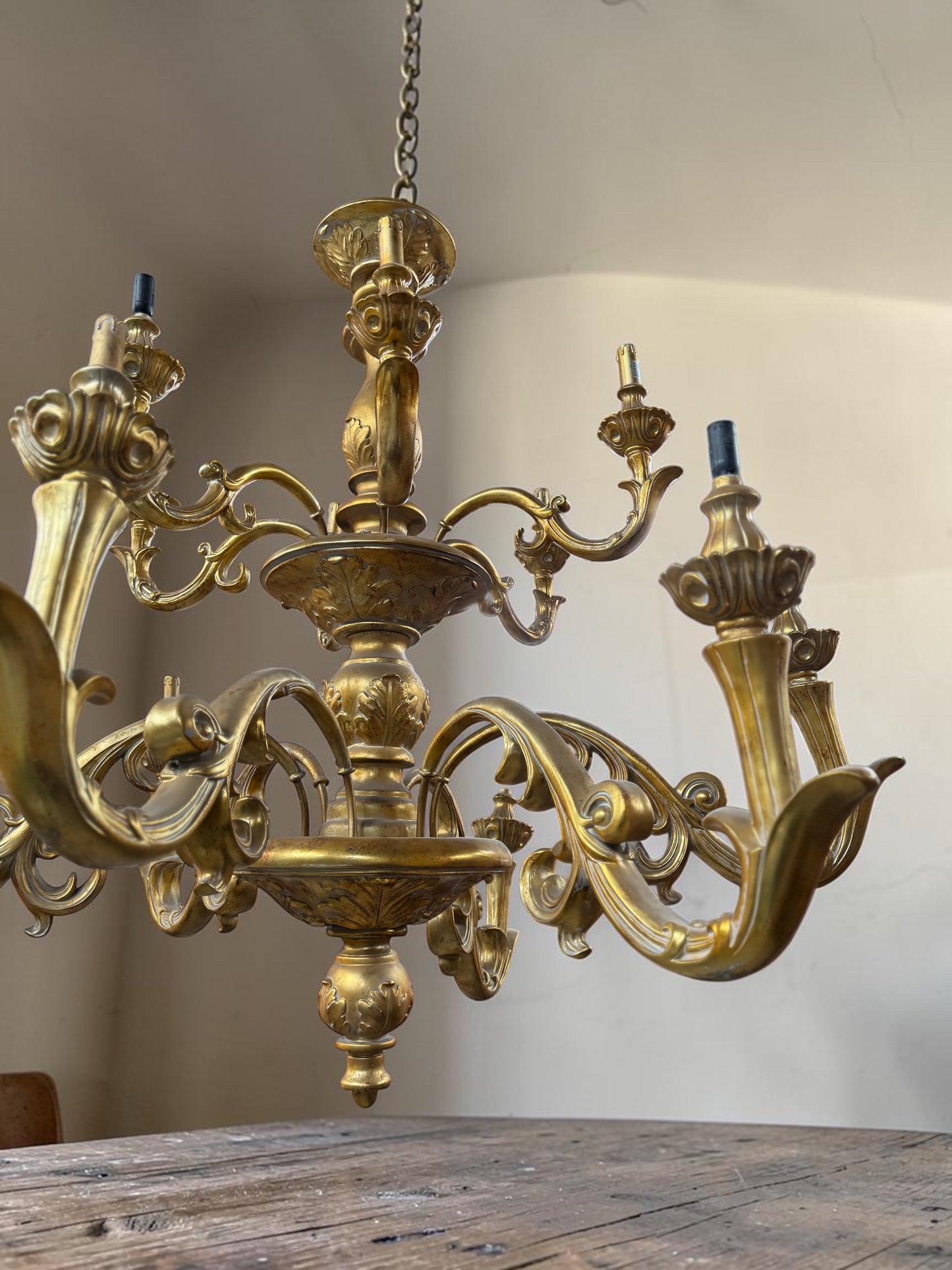 Huge Vintage French Gilded Ornate Chandelier | Extra Large 2 Tier Chandelier
