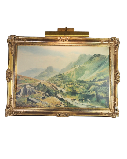Sidney Richard Percy Cattle Watering Borrowdale Vintage Giclee Print Large