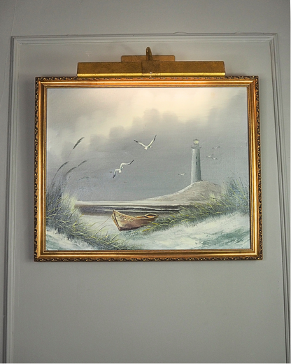 Vintage Lighthouse Seascape Scenery Oil Paintings - Coastal Wall Art