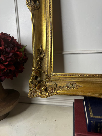 Czech Royalty – Vintage Gold Gilt Ornate Frame from Bohemia