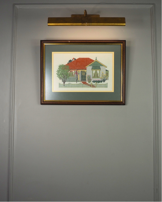Vintage Juniper Designs Australian Cottage Cross Stitch in Wooden Frame
