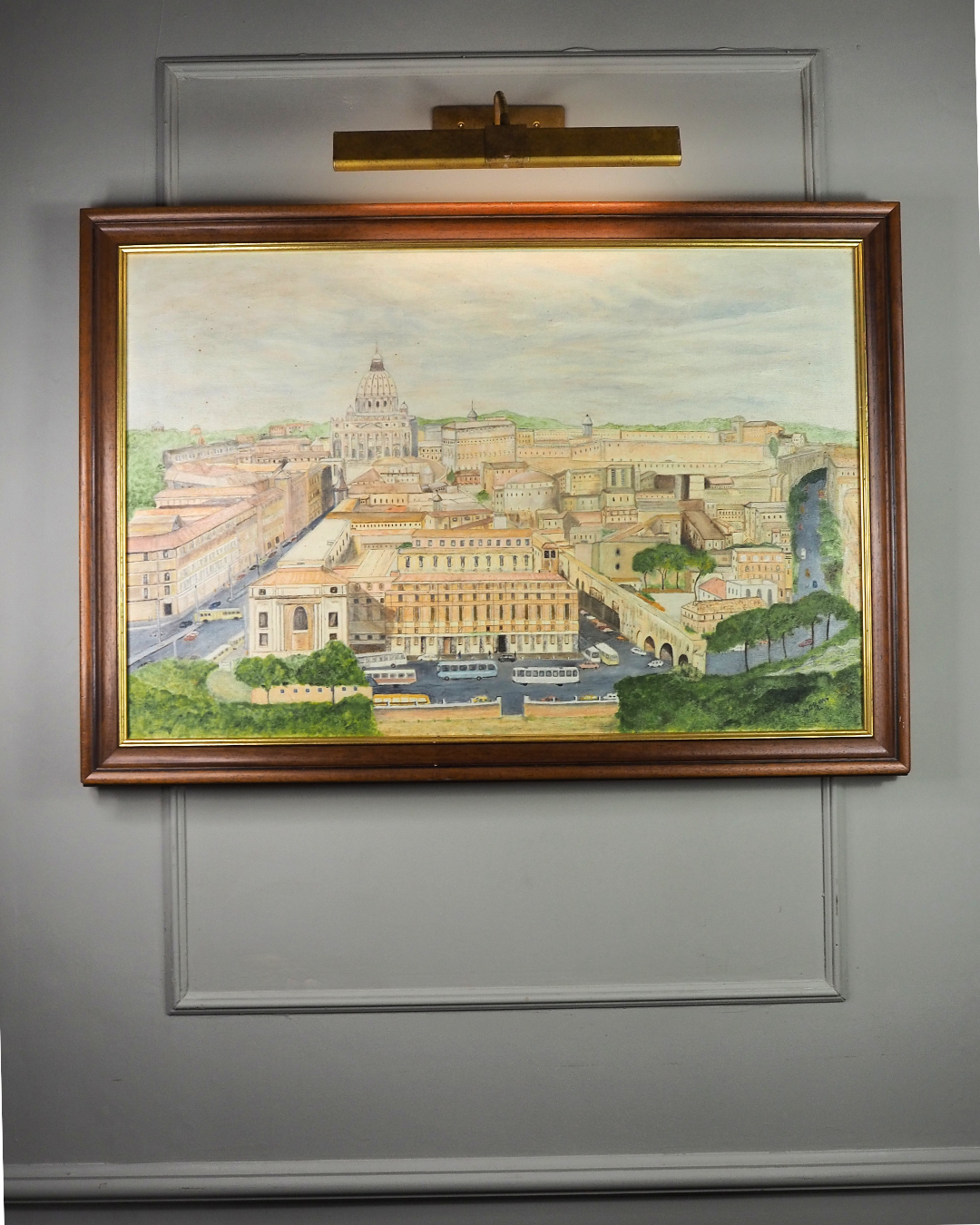Large Oil Painting by N.G. Reynolds- UK Artist - Rome ( 85 x 60 cm )