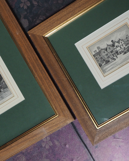 Alfred Rimmer Engravings Framed Oak Prints, Cheshire & Chester Antique Landscape Gallery Wall Set