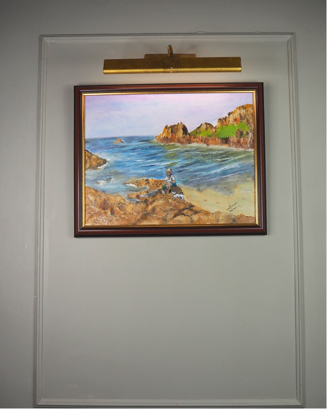 Waves Beneath the Cliffs- Original Oil Painting by N.G. Reynolds