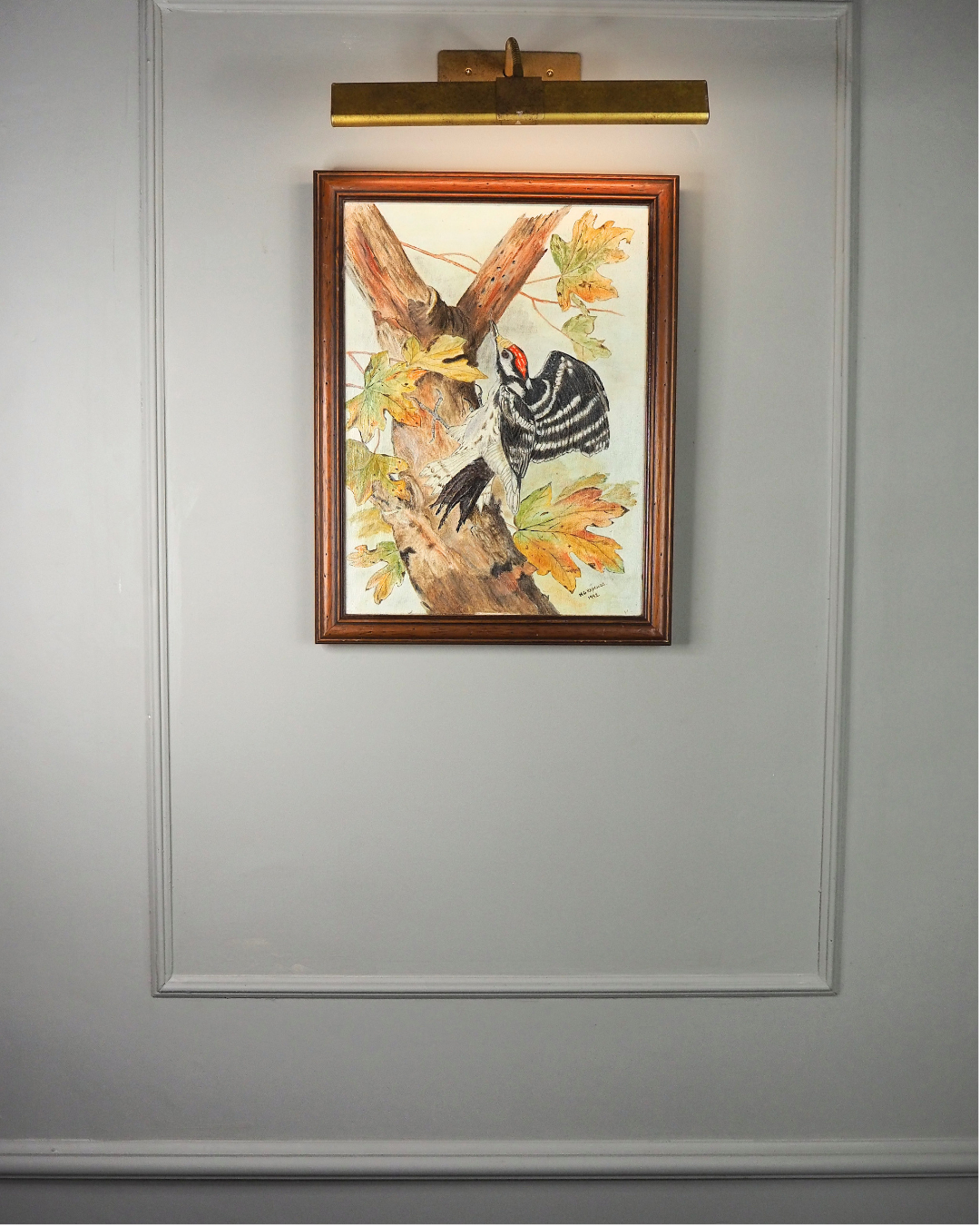 Feathered Serenity – Vintage Wildlife Oil Painting Portrait by N.G. Reynolds