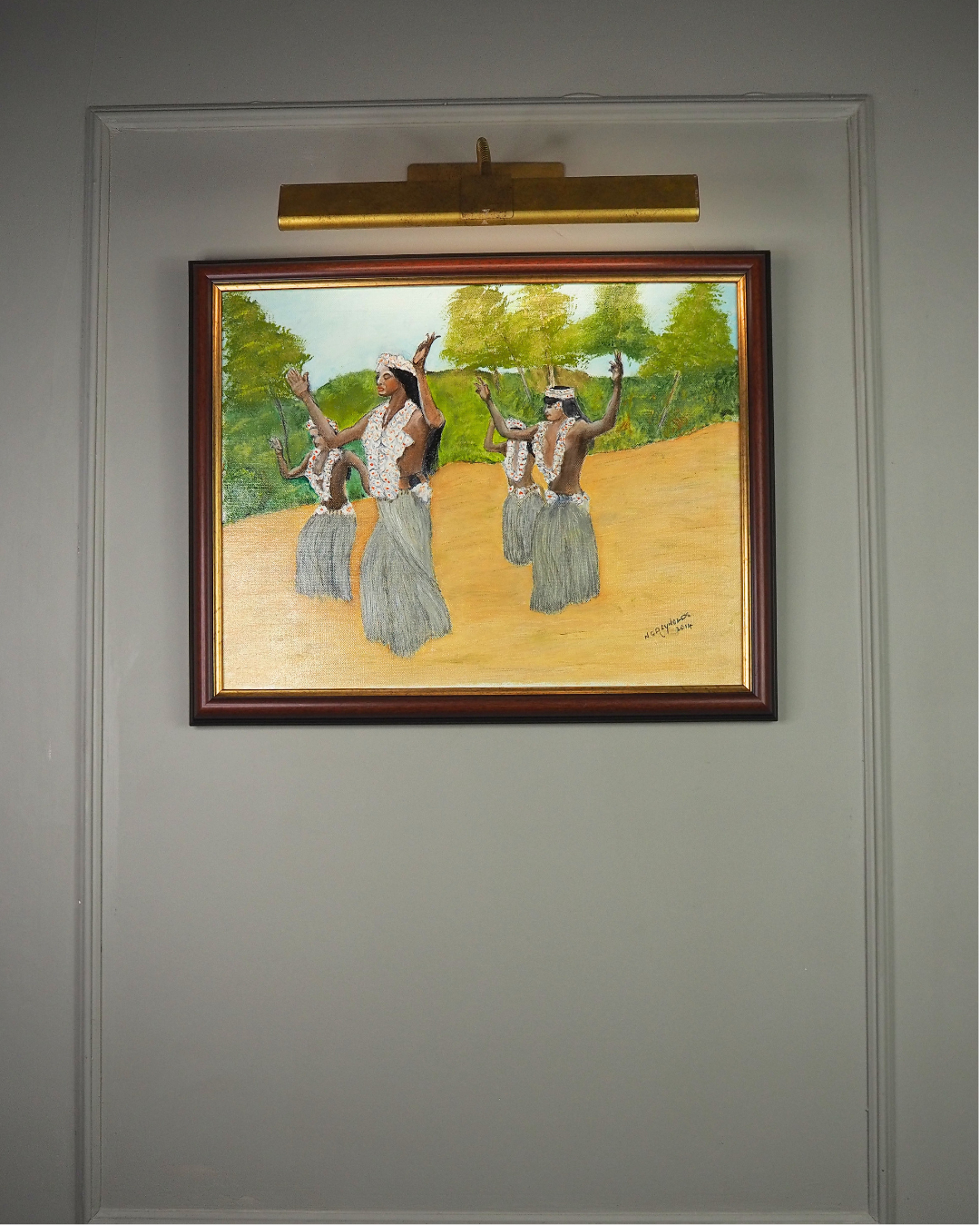 Hula at Sunset - Original Oil Painting by N.G. Reynolds
