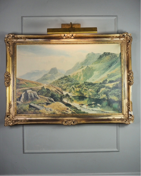 Sidney Richard Percy Cattle Watering Borrowdale Vintage Giclee Print Large