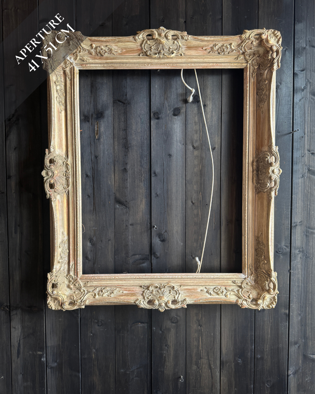 Distressed Ornate Louis Style Frame Collection – Gold & White Finish