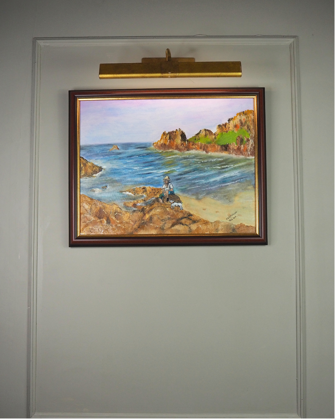 Waves Beneath the Cliffs- Original Oil Painting by N.G. Reynolds
