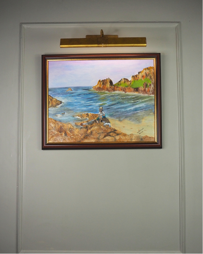 Waves Beneath the Cliffs- Original Oil Painting by N.G. Reynolds
