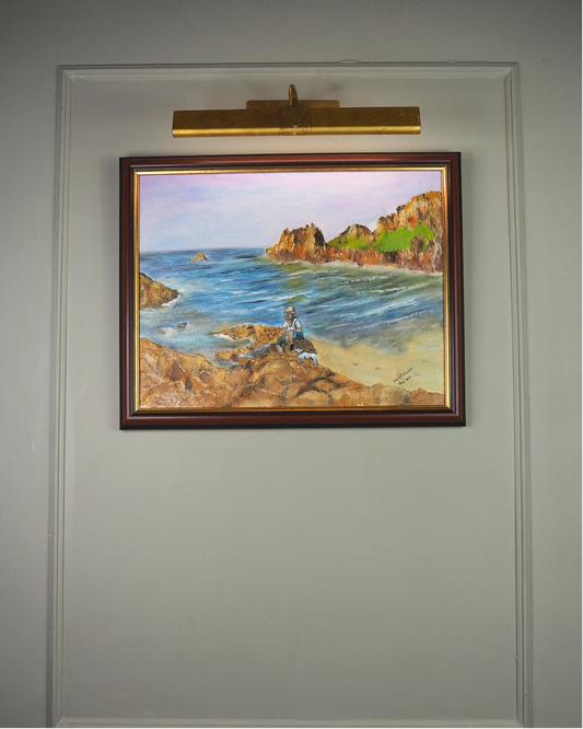 Waves Beneath the Cliffs- Original Oil Painting by N.G. Reynolds