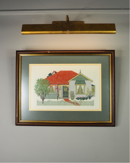 Vintage Juniper Designs Australian Cottage Cross Stitch in Wooden Frame