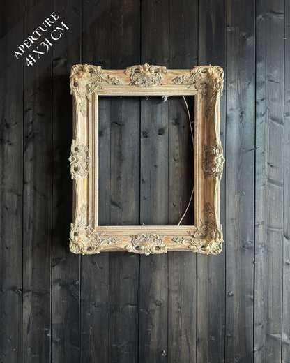 Distressed Ornate Louis Style Frame Collection – Gold & White Finish