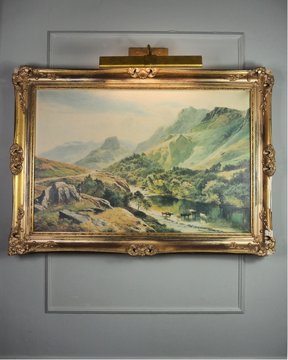 Sidney Richard Percy Cattle Watering Borrowdale Vintage Giclee Print Large