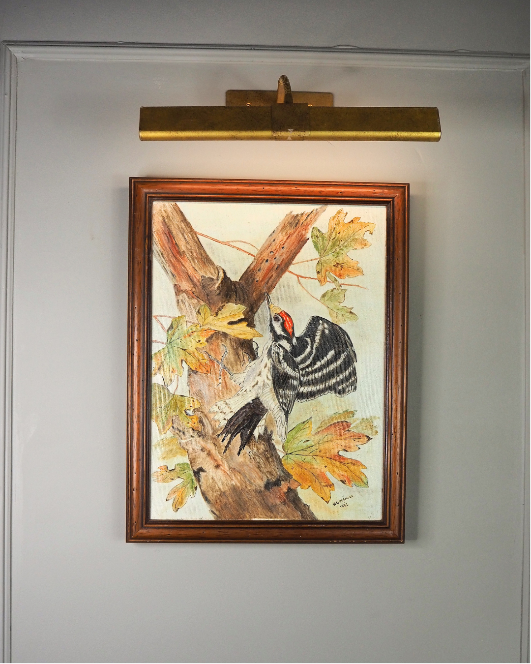 Feathered Serenity – Vintage Wildlife Oil Painting Portrait by N.G. Reynolds