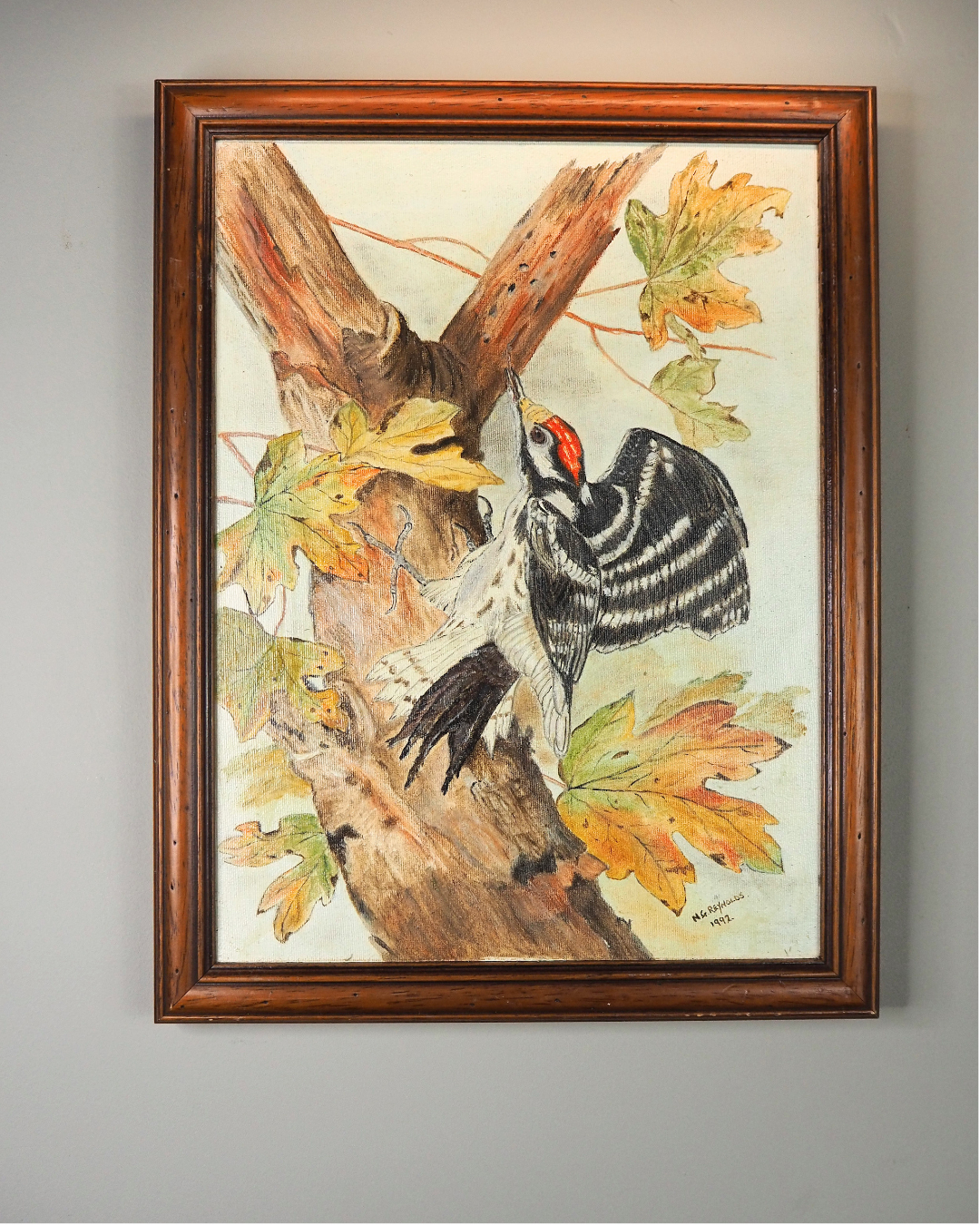 Feathered Serenity – Vintage Wildlife Oil Painting Portrait by N.G. Reynolds