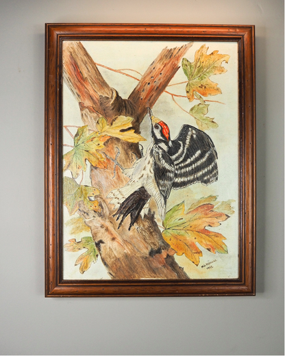 Feathered Serenity – Vintage Wildlife Oil Painting Portrait by N.G. Reynolds