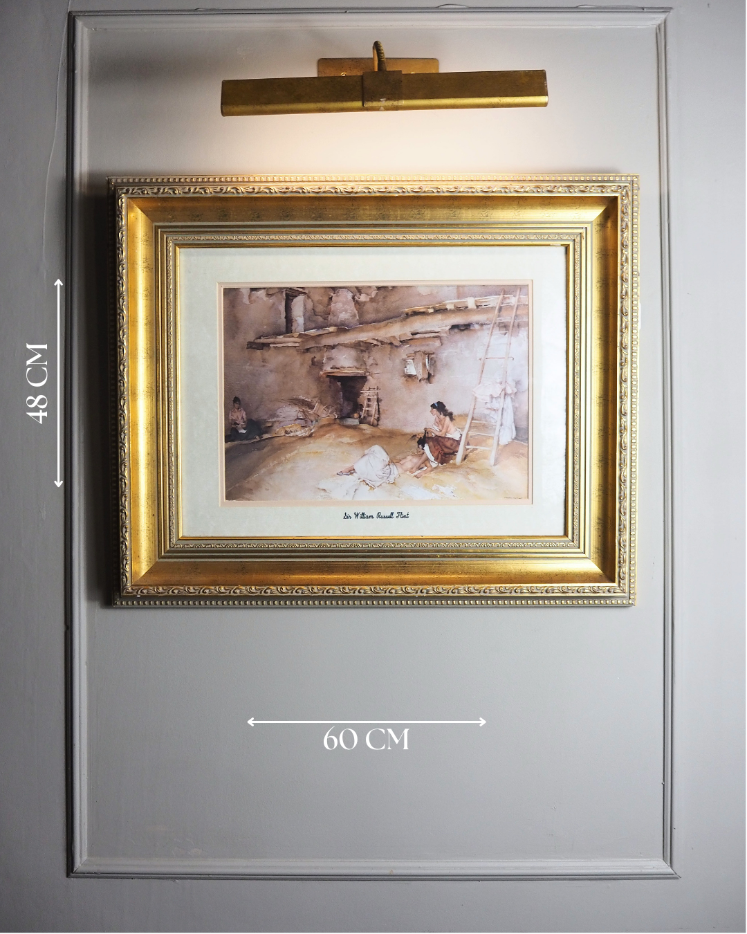 Sir William Russell Flint Print: Vintage Fine Art Reproduction in Ornate Gilt Frame