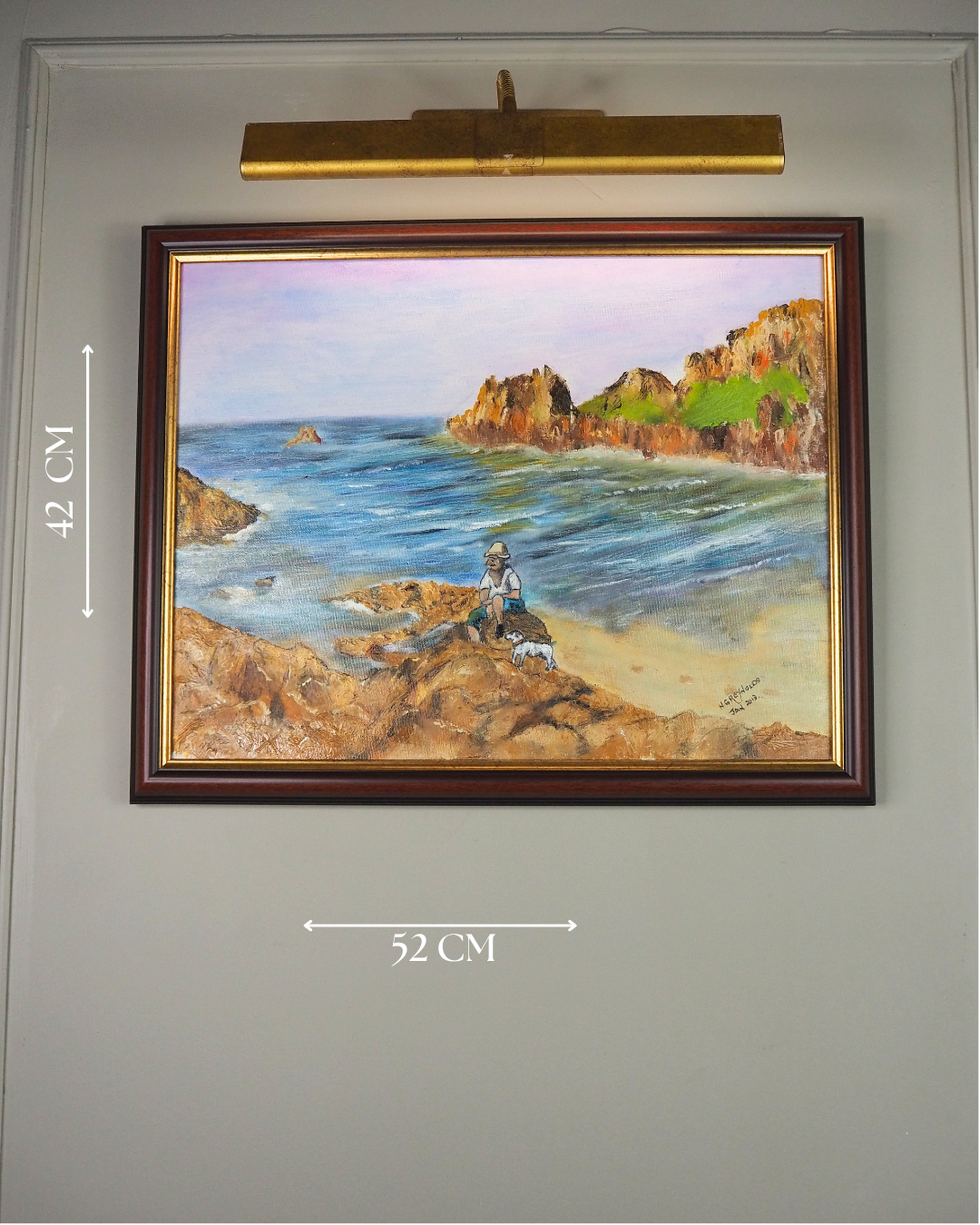 Waves Beneath the Cliffs- Original Oil Painting by N.G. Reynolds