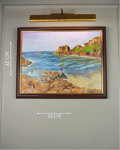 Waves Beneath the Cliffs- Original Oil Painting by N.G. Reynolds
