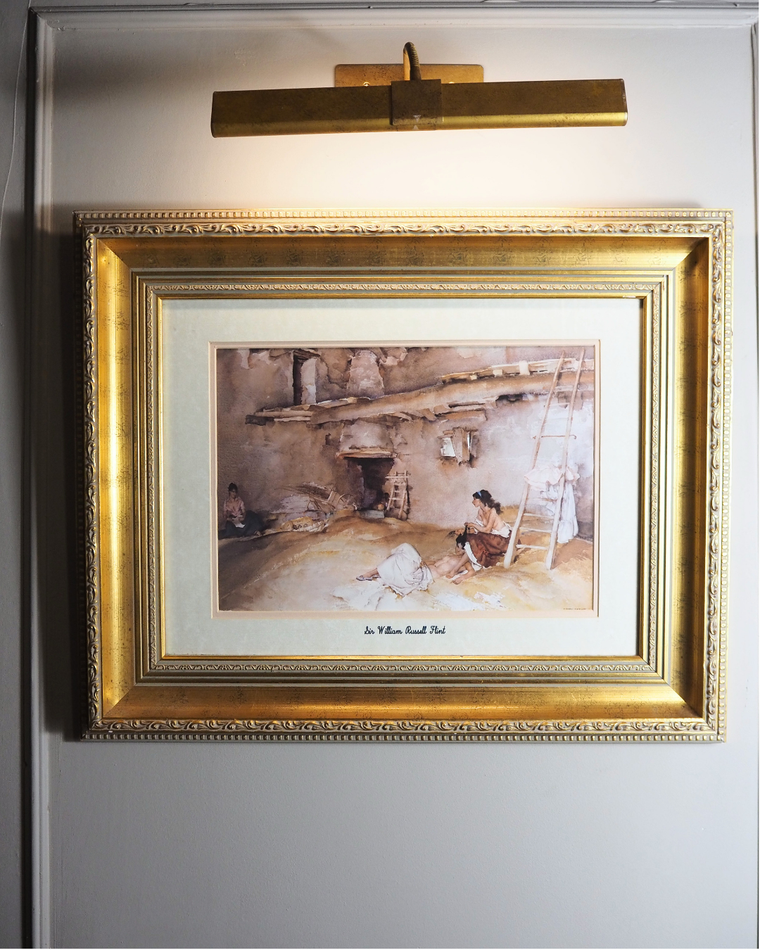 Sir William Russell Flint Print: Vintage Fine Art Reproduction in Ornate Gilt Frame