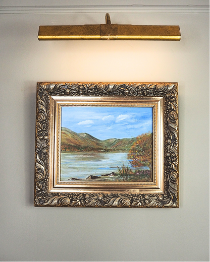 Vintage Seaside Oil Painting by Melville in Belvoir Ornate Frame