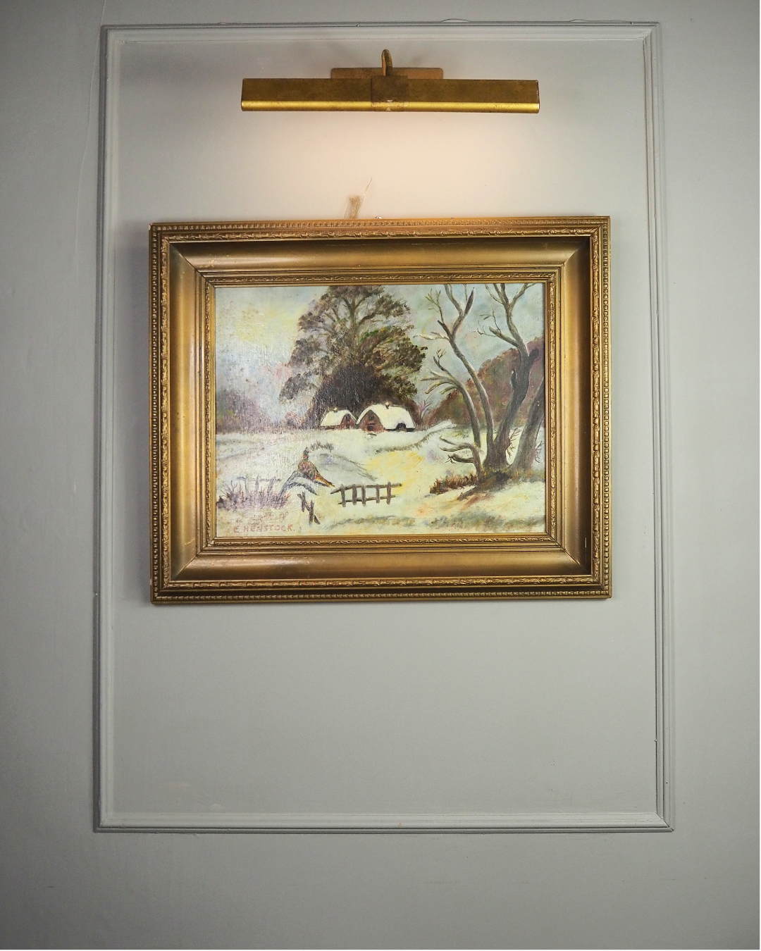 Frosted Landscape- Vintage Oil Painting by E. Henstock