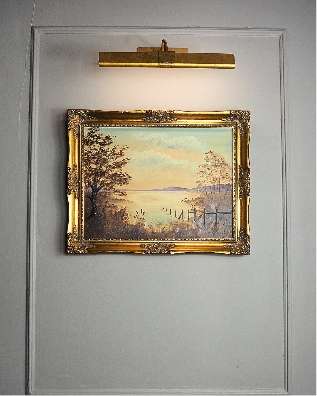 The Lake by M. Lonsdale (1969)-Signed Vintage Oil Painting