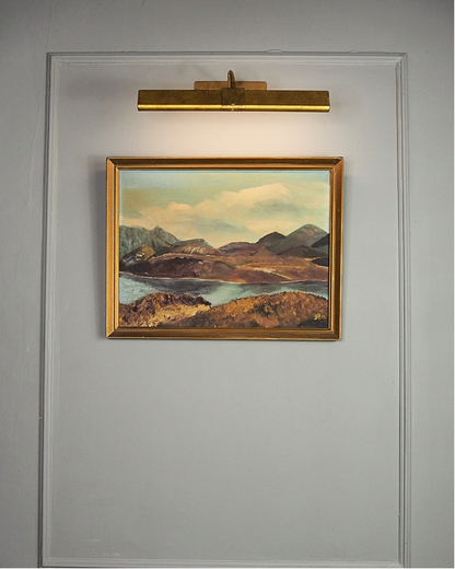 Golden Peaks – Signed Vintage Oil Painting in Gilt Frame