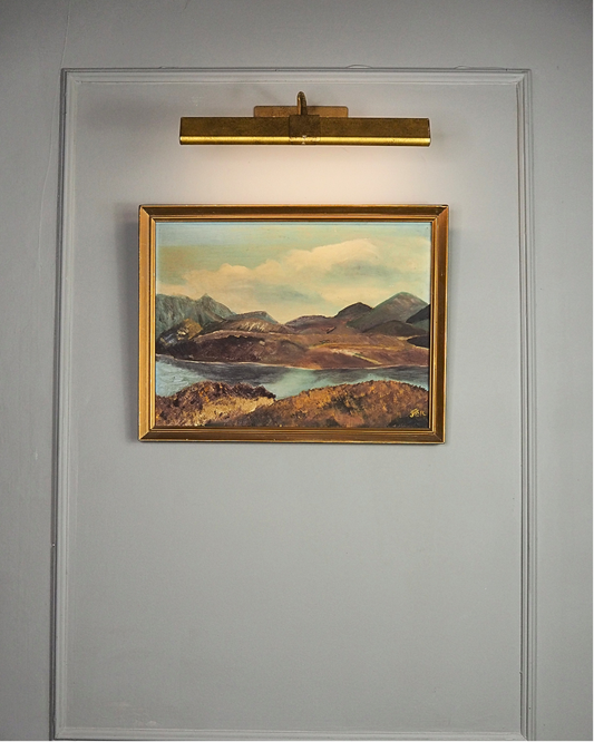 Golden Peaks – Signed Vintage Oil Painting in Gilt Frame