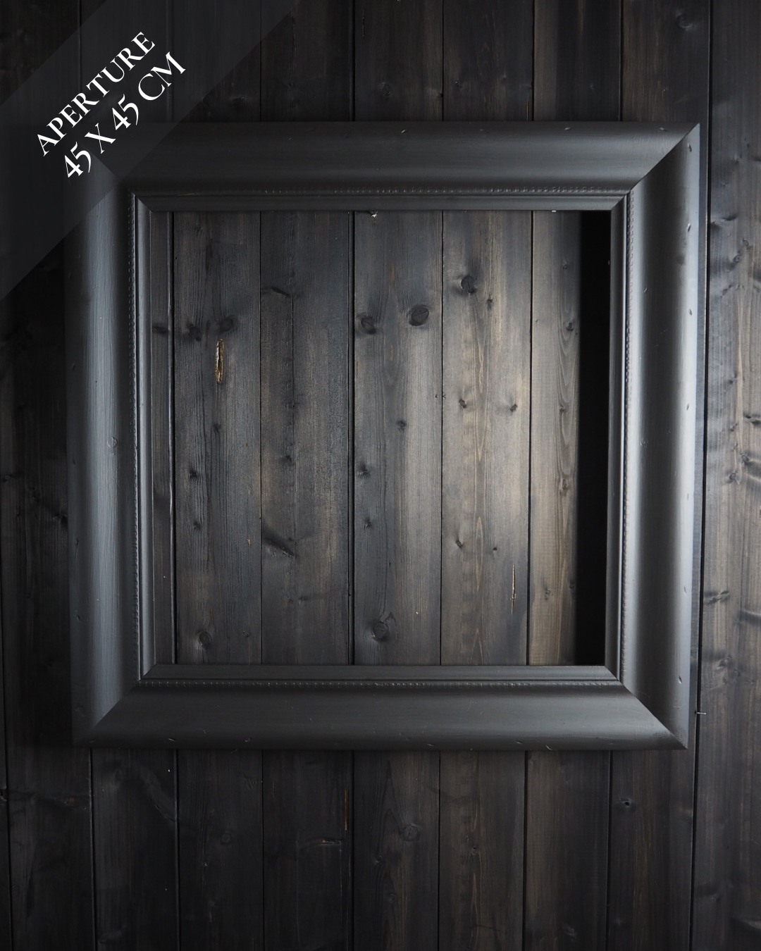Large Vintage Black Distressed Upcycled Solid Wood Frame- The York