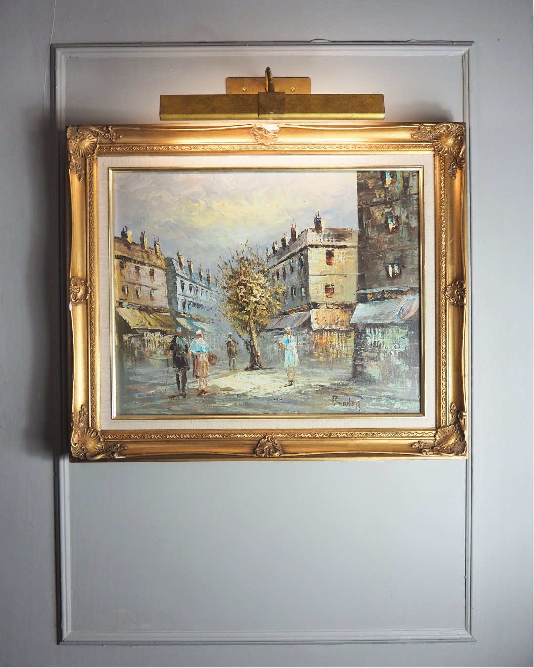 Homage to Caroline Burnett – Large Parisian Street Scene Oil on Canvas