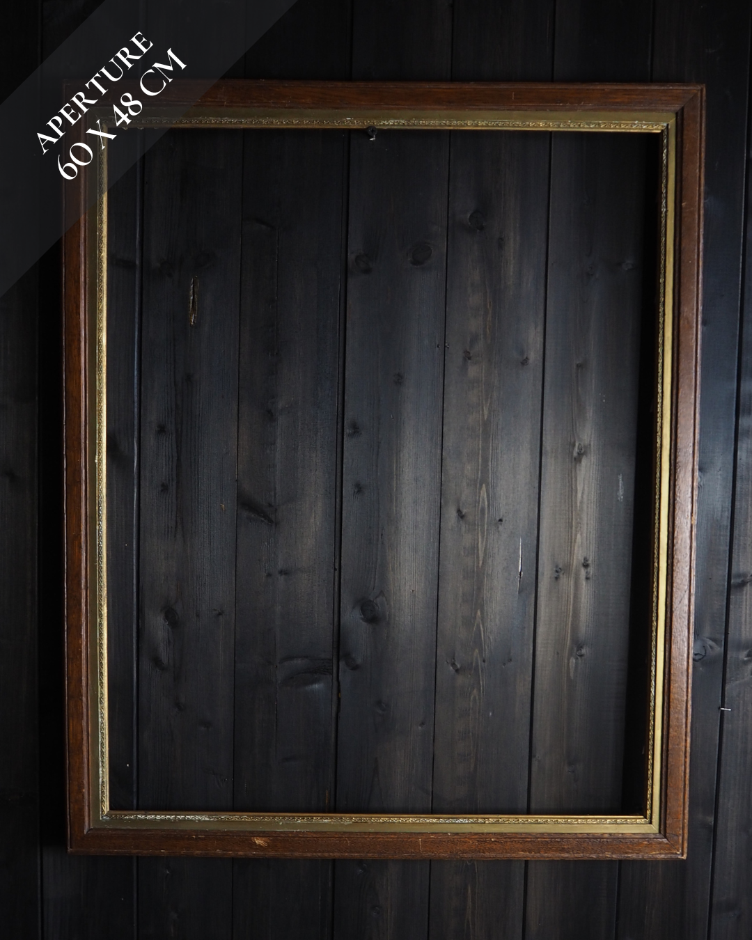 The Caspira-  Oak with Gold Trim Large Frame Rustic Frame