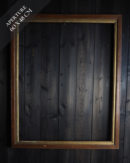 The Caspira-  Oak with Gold Trim Large Frame Rustic Frame