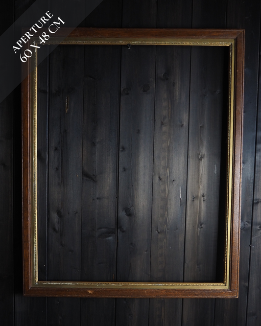 The Caspira-  Oak with Gold Trim Large Frame Rustic Frame