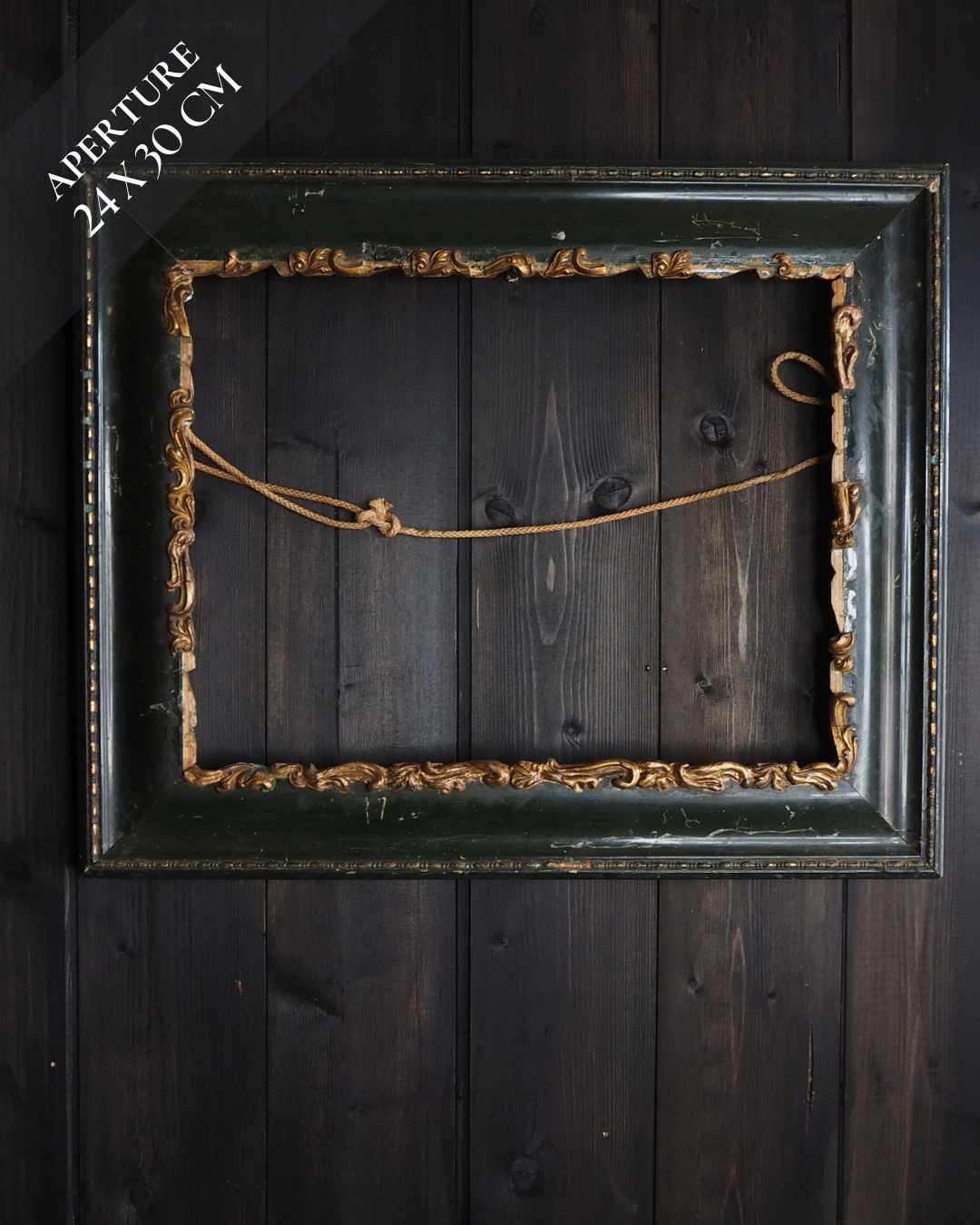 The Ashcombe - Antique Victorian Dark Green Gilt Frame