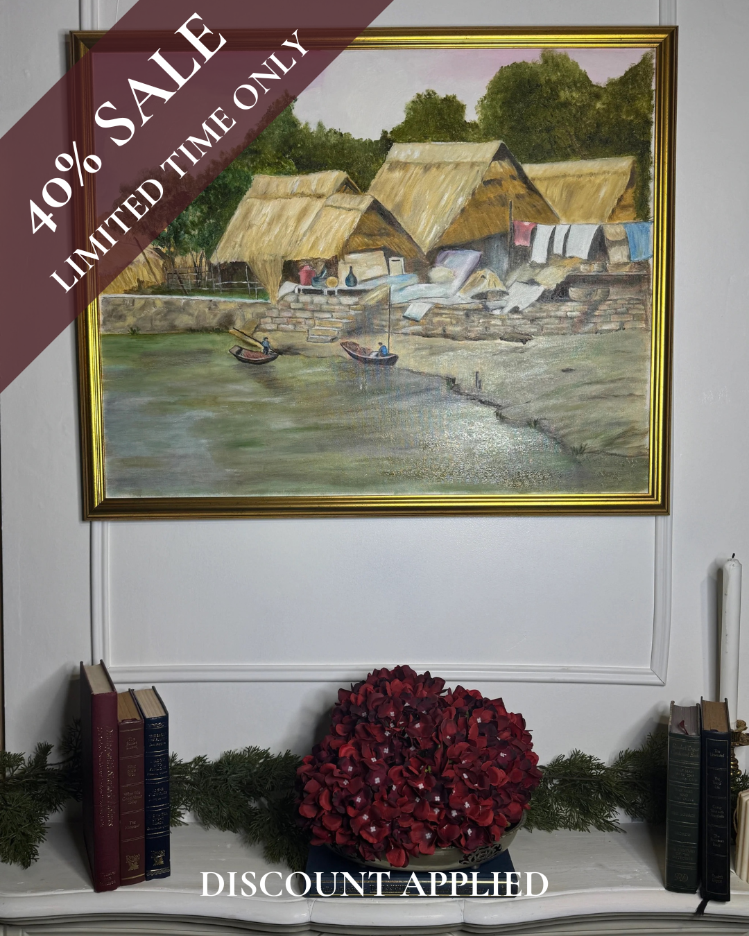 Large Oil Painting by N.G. Reynolds- UK Artist - Thailand Part 2 ( 83 x 66 cm )