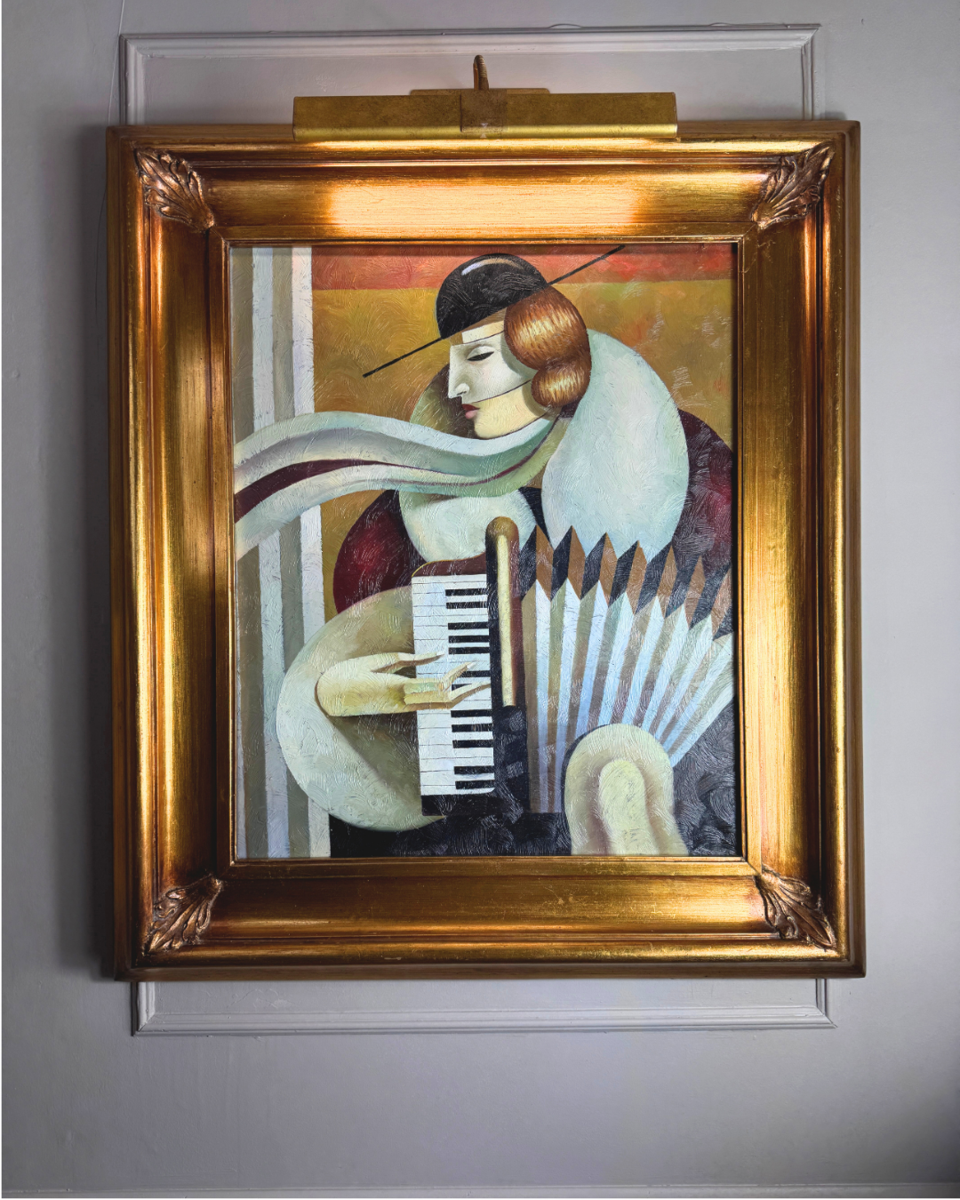 Art Deco Style Oil Painting - Homage to Fabio Hurtado's Blue tango" Oblivion