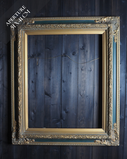 The Genoa-Antique Gold Baroque Ornate Green & Gold Frame Vintage Frame