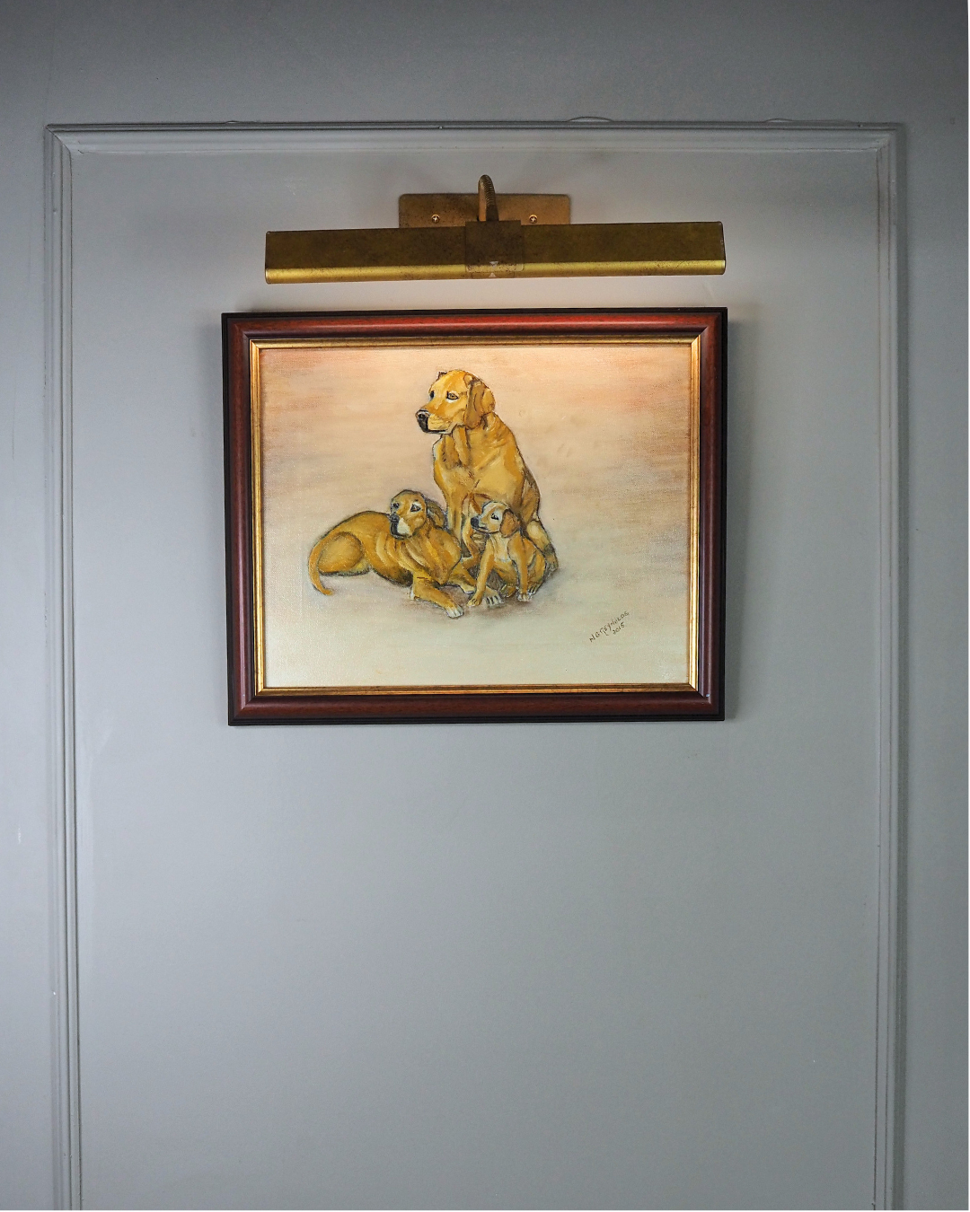 Family of Gold – Fine Retriever Oil Painting by N.G. Reynolds
