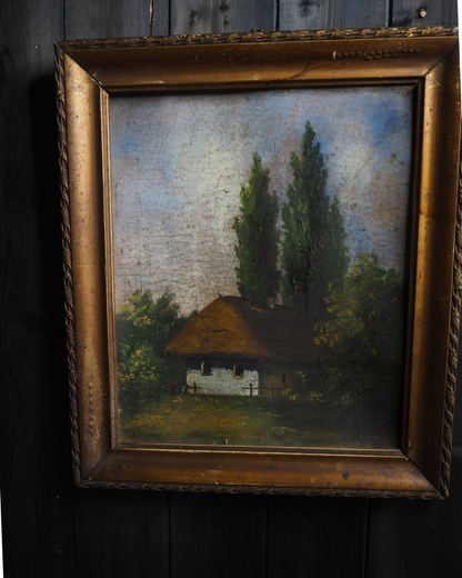 Original Signed Hungarian Oil Painting in Gilt Gold Frame