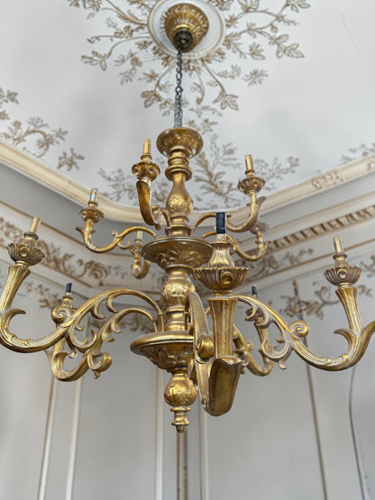 Huge Vintage French Gilded Ornate Chandelier | Extra Large 2 Tier Chandelier